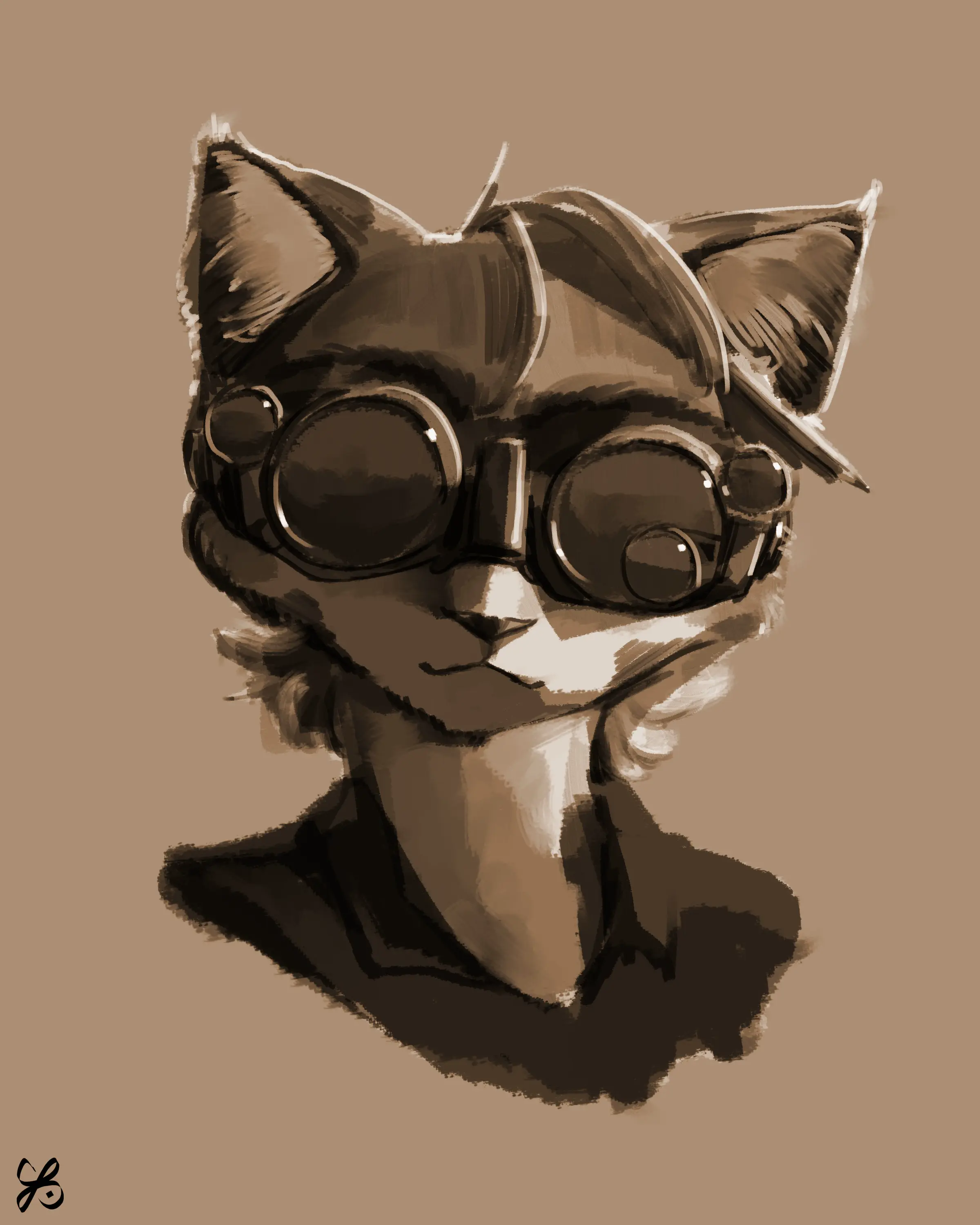 A sepia-toned artwork of Cooper