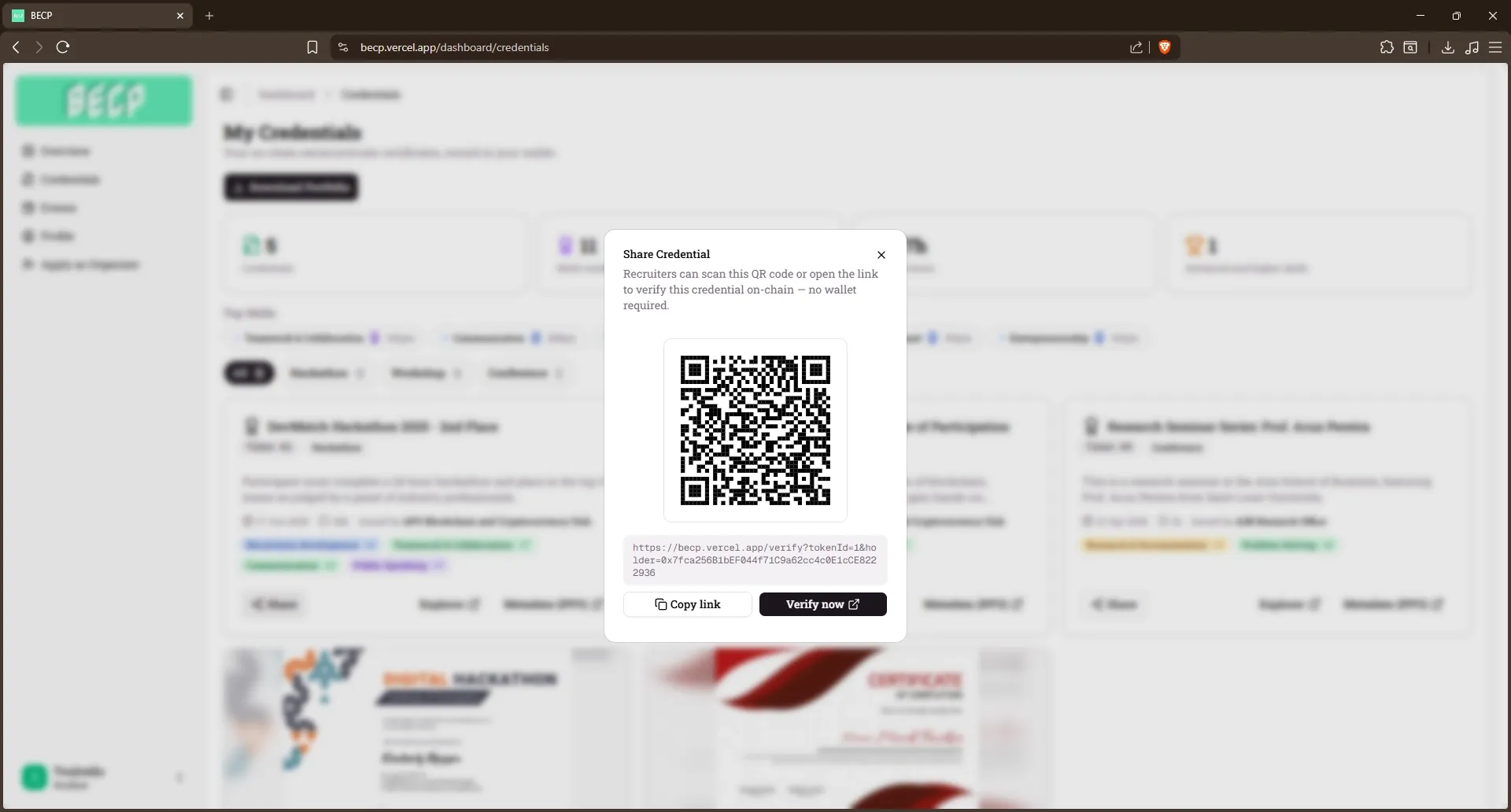 Final Year Project - Blockchain Extracurricular Credentials Platform - Image 4